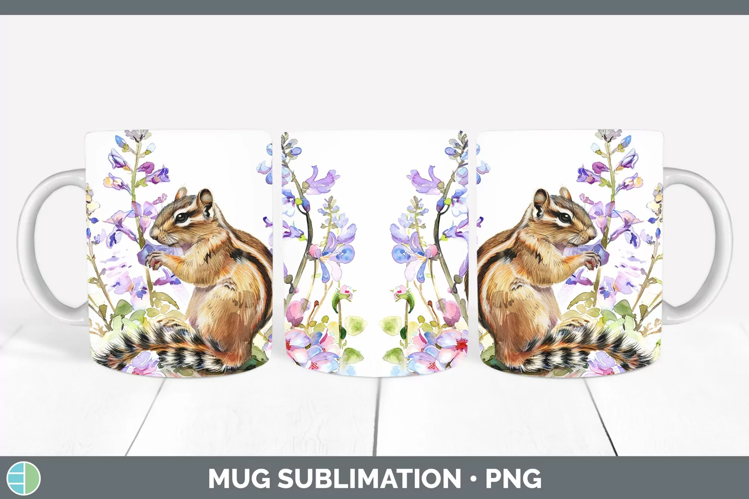 GorgeousWatercolor Mug Wrap design.