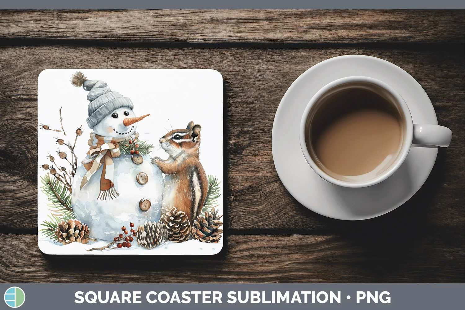 GorgeousWatercolor Square Coaster design.