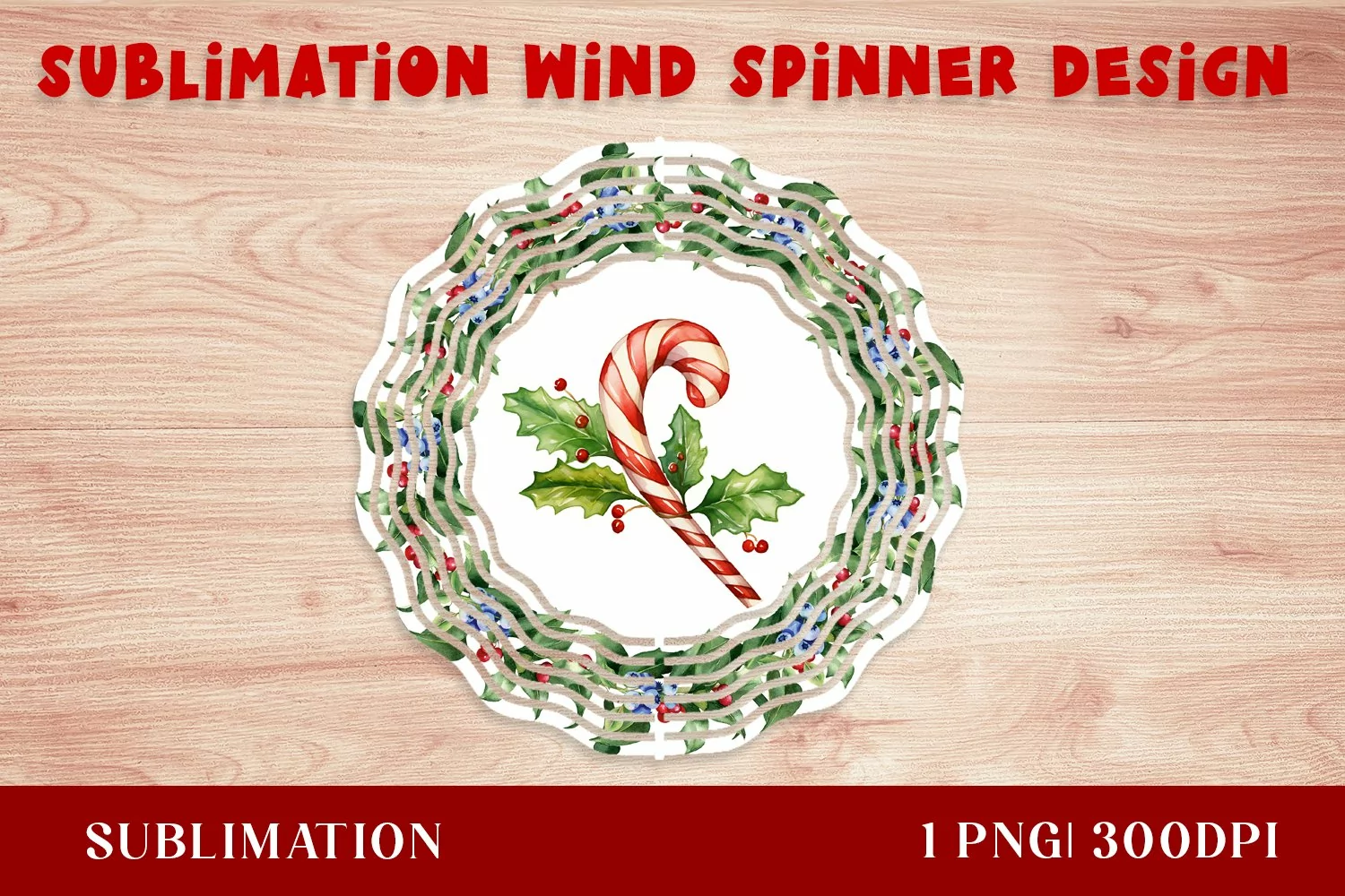 Watercolor Christmas Caramel Wind Spinner product image 1