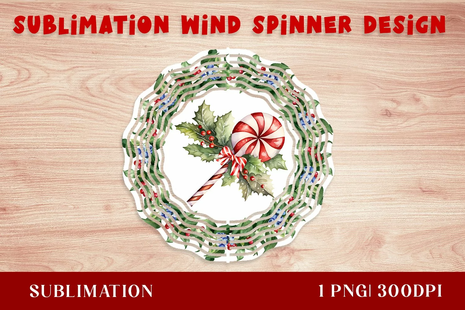 Watercolor Christmas Caramel Wind Spinner product image 1