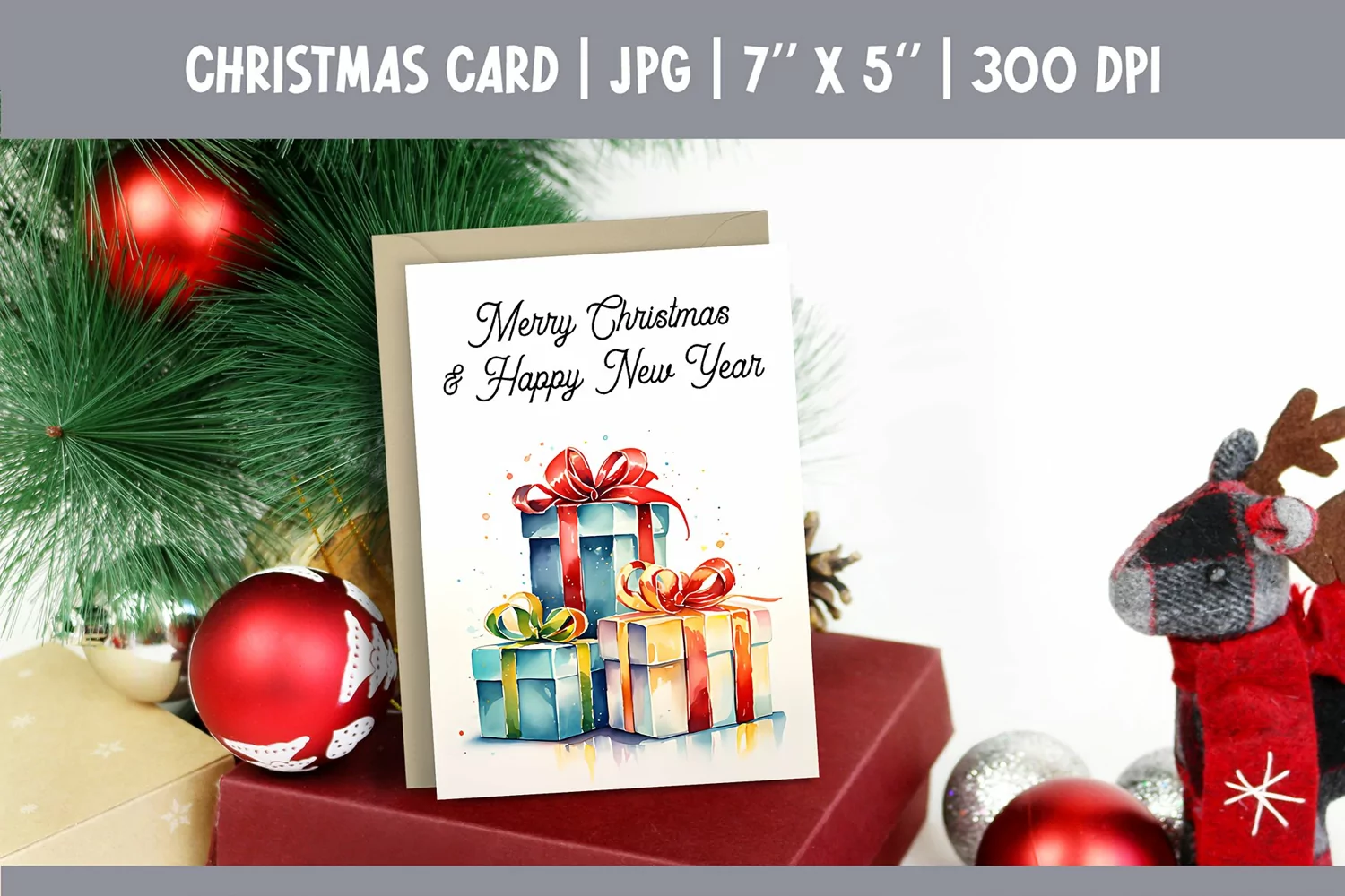 Merry Christmas Card Printable | Christmas Gift PNG product image 1