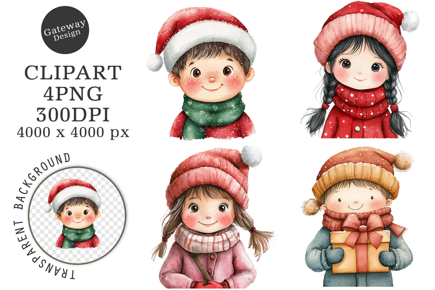 Watercolor Christmas Clipart product image 1