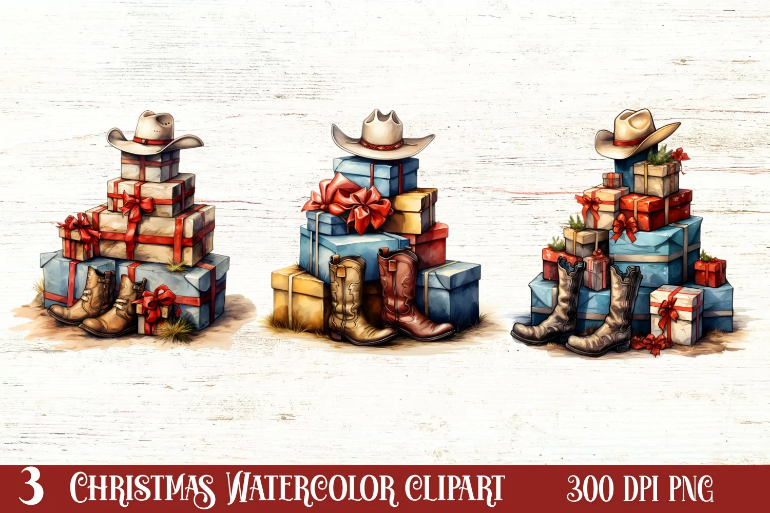 Watercolor Christmas Deer Head Clipart Sublimation product image 1