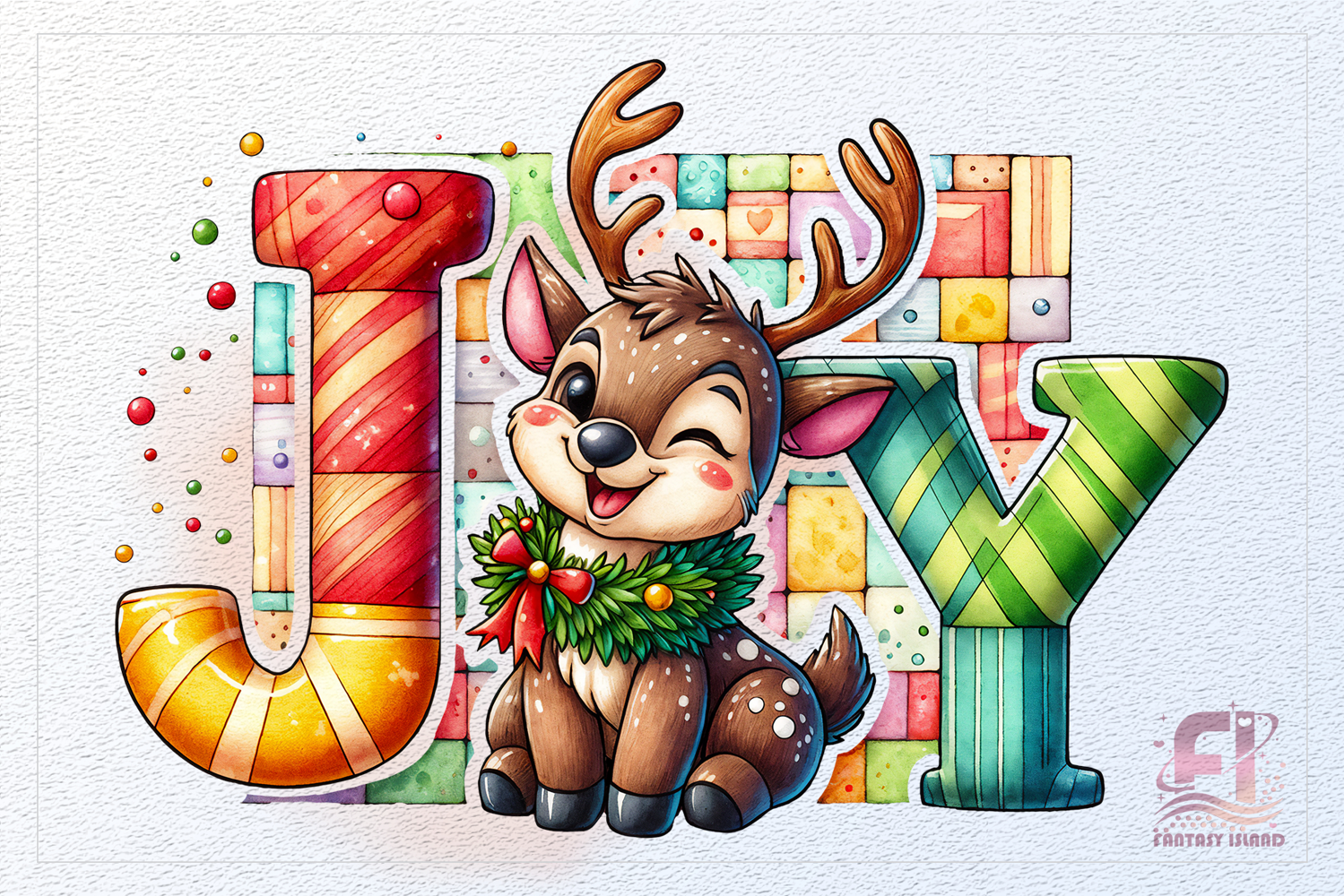Hand-painted watercolor Christmas deer PNG with transparent background. Perfect for holiday cards, stickers, sublimation, mugs, apparel and festive crafts.