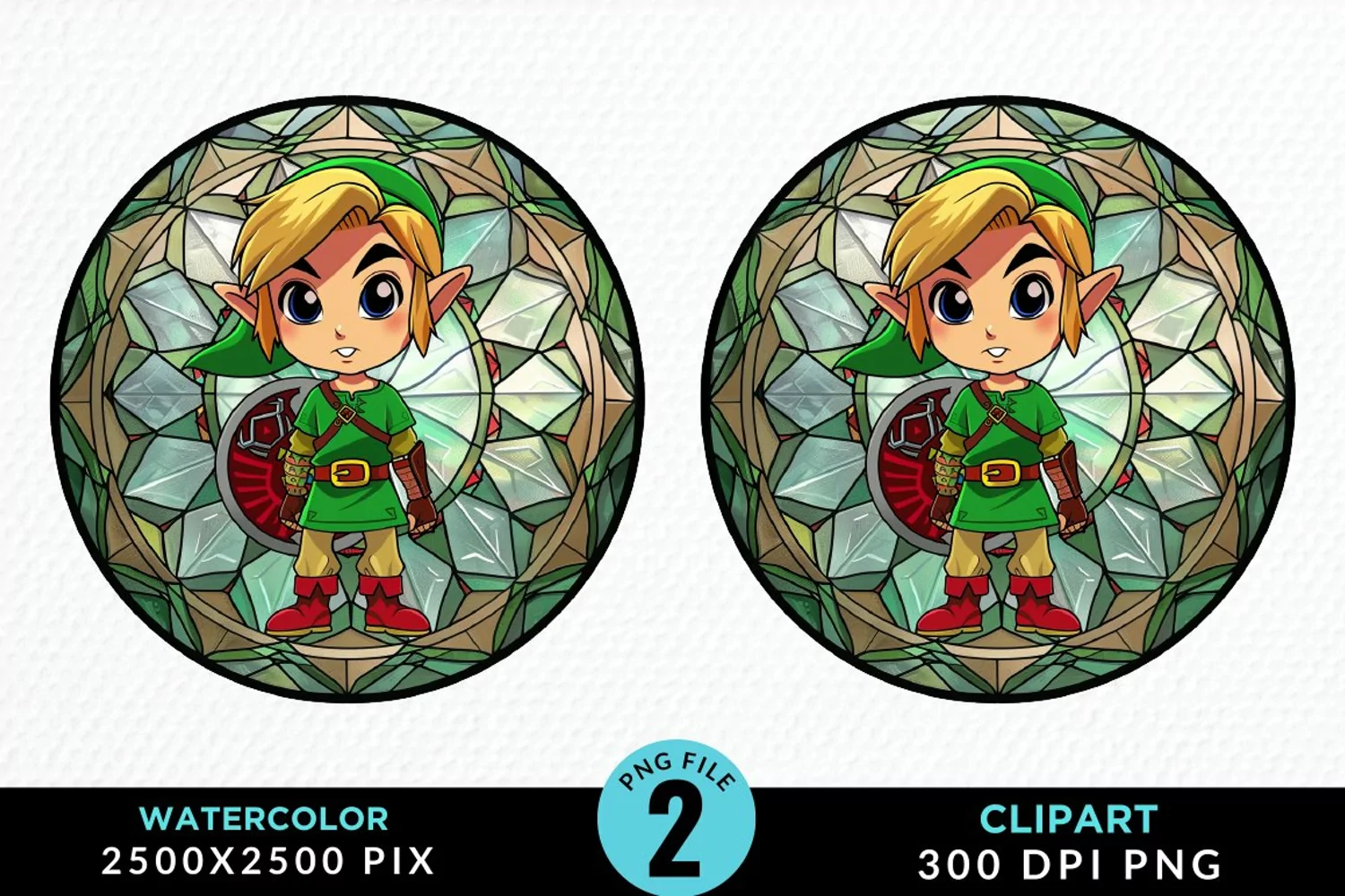 Watercolor Christmas Elves Artwork Clipart product image 1