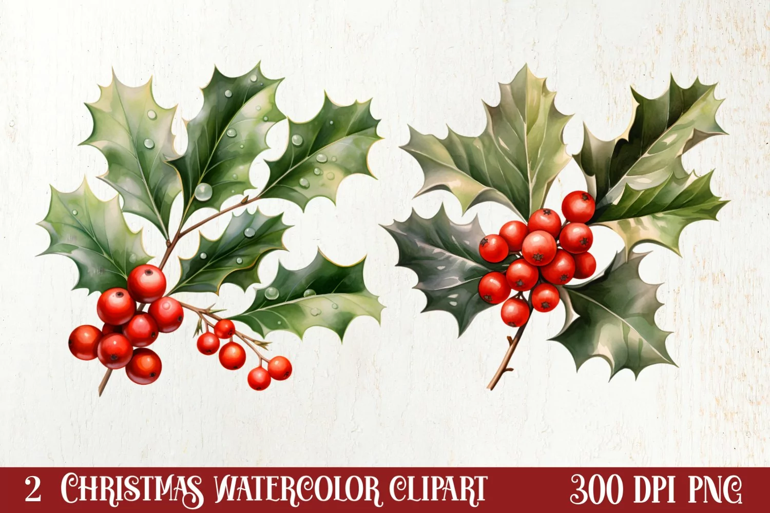 Watercolor Christmas Farm Clipart product image 1