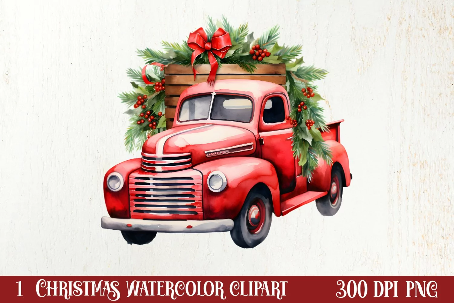 Watercolor Christmas Farm Clipart product image 1