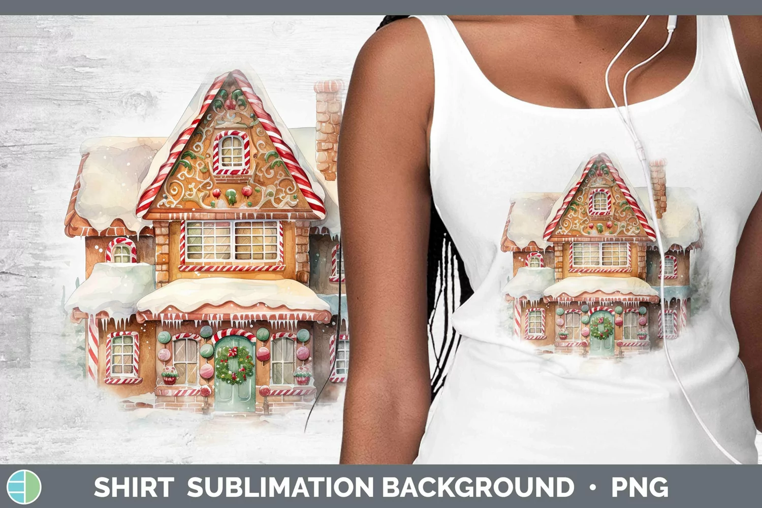 GorgeousWatercolor Christmas Shirt design.
