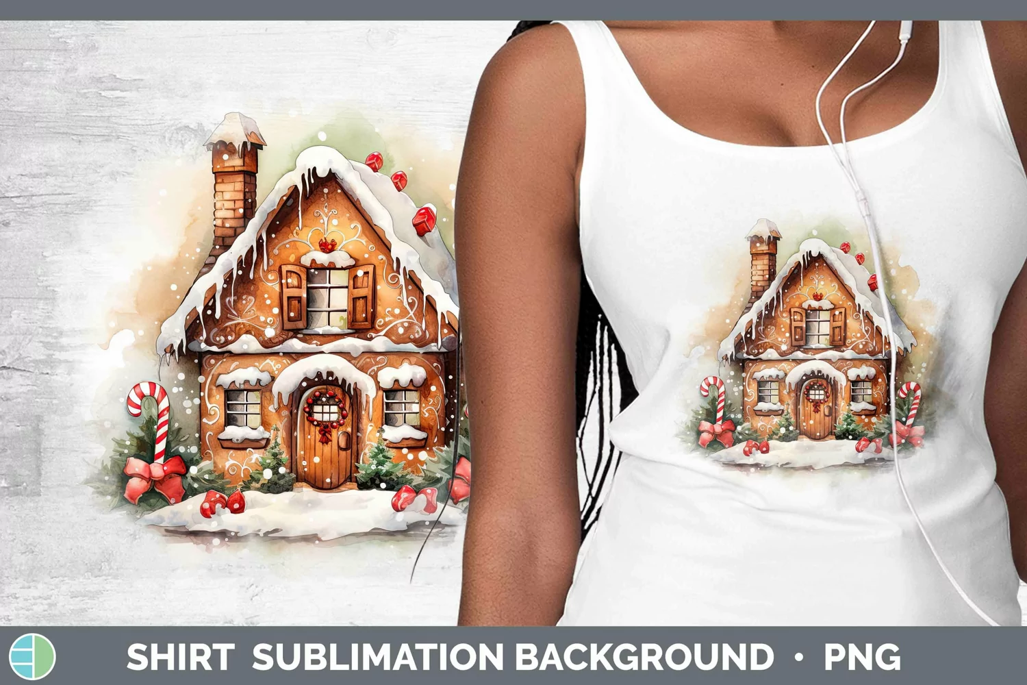 GorgeousWatercolor Christmas Shirt design.