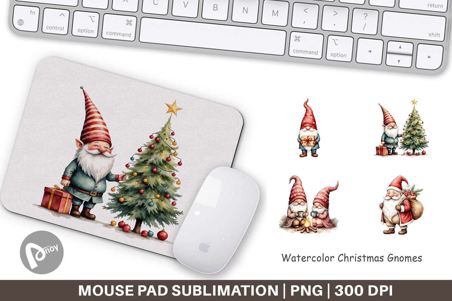 Mouse Pad Christmas Gnomes product image 1