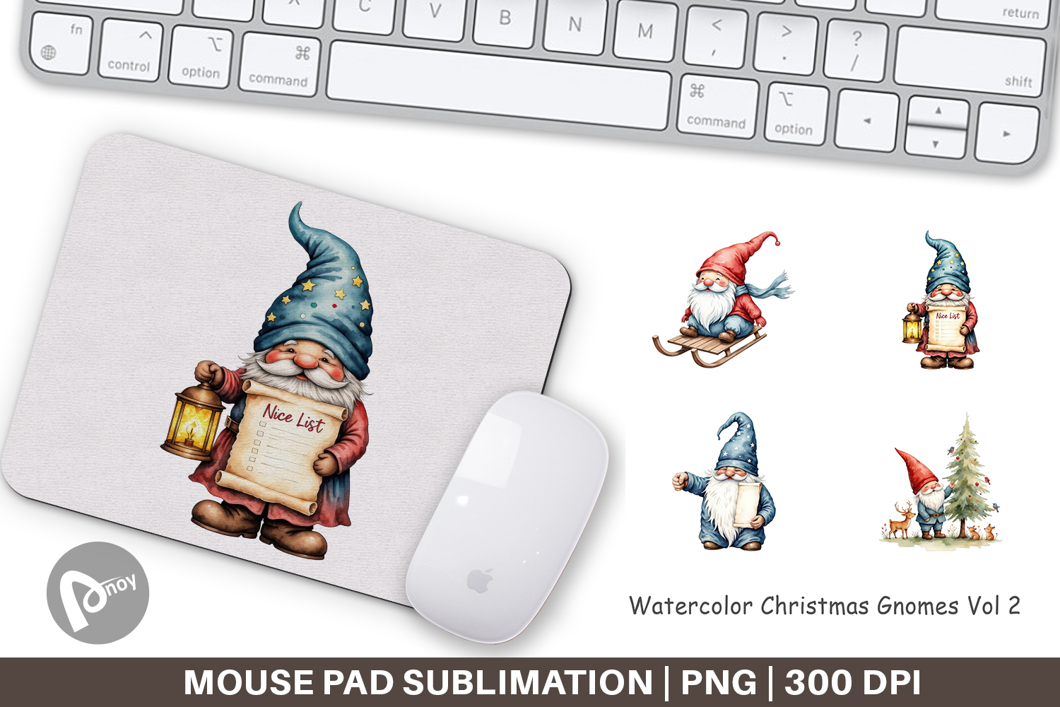 Mouse Pad Christmas Gnomes product image 1