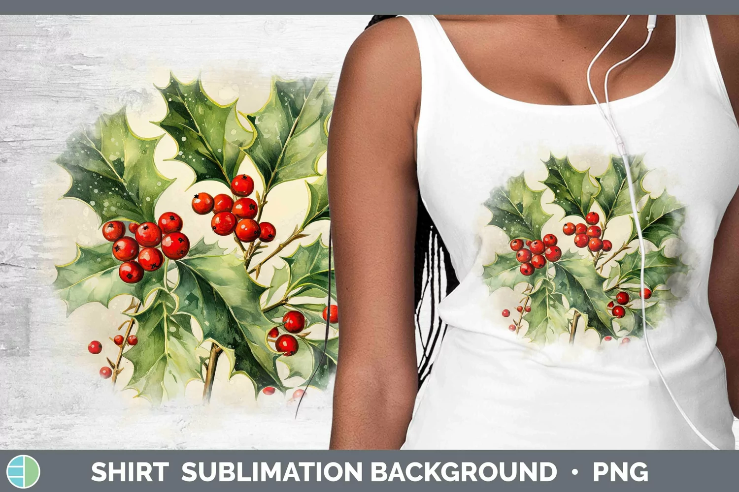 GorgeousWatercolor Christmas Shirt design.