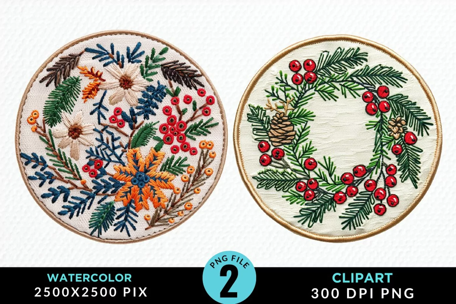 Watercolor Christmas Mix PNG Clipart product image 1