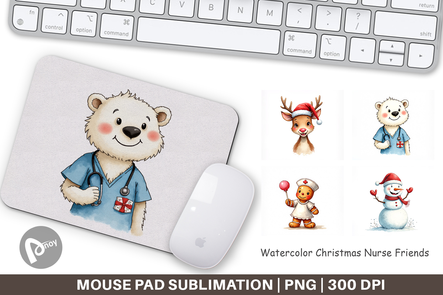 Christmas Nurse Mouse Pad product image 1