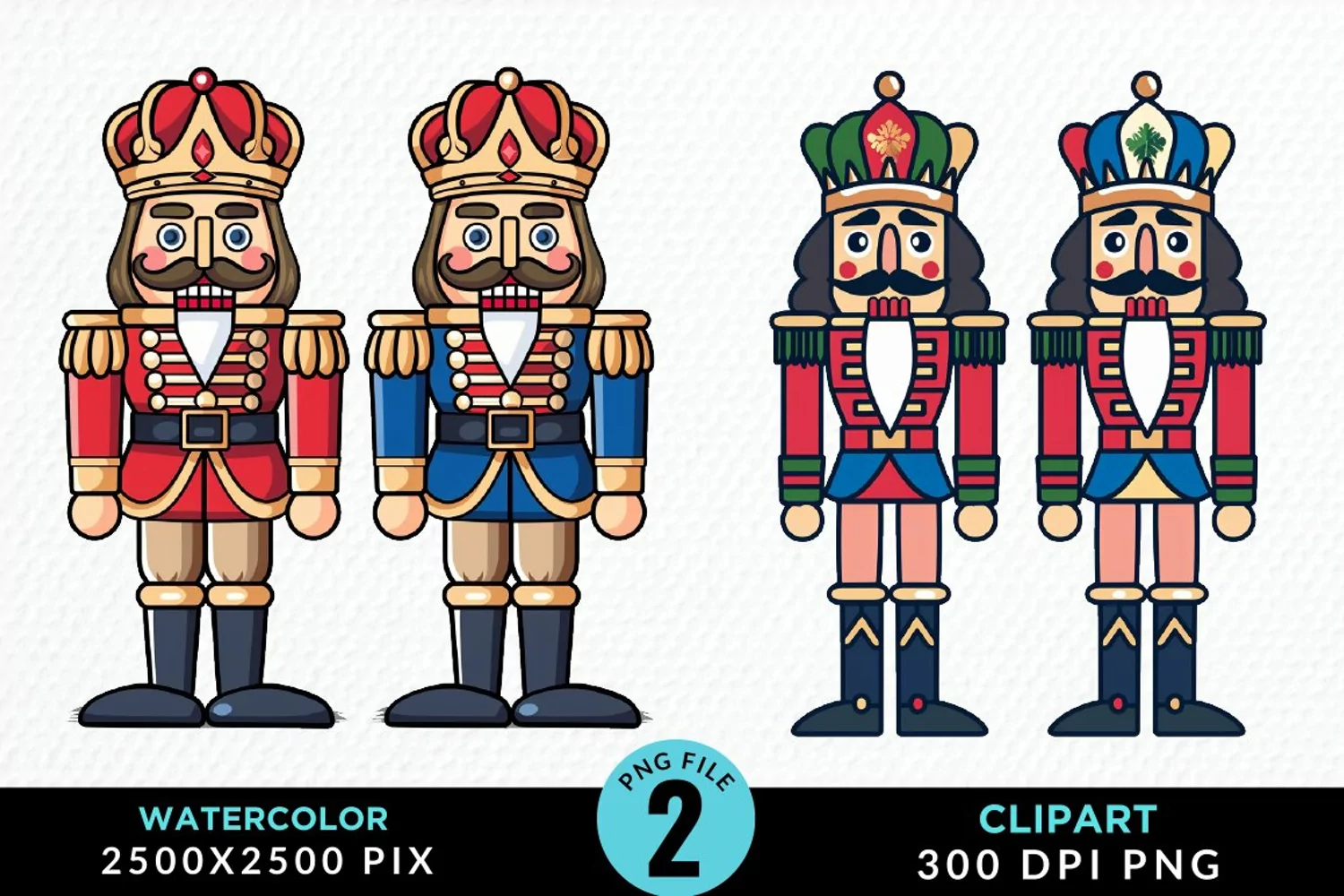 Watercolor Christmas Nutcracker Graphics Clipart product image 1