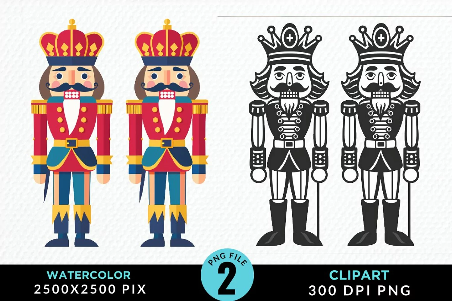 Watercolor Christmas Nutcracker Graphics Clipart product image 1