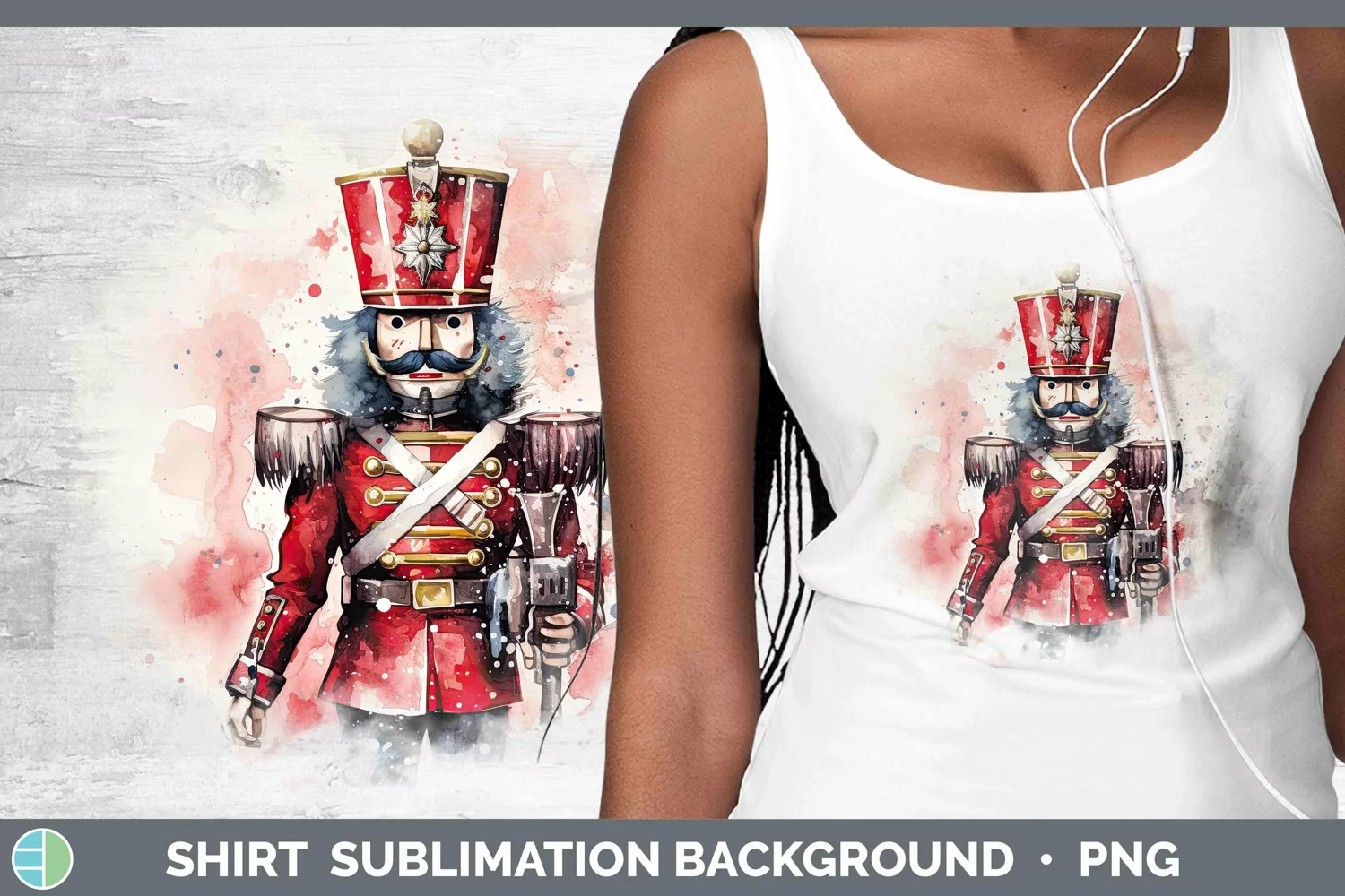GorgeousWatercolor Christmas Shirt design.