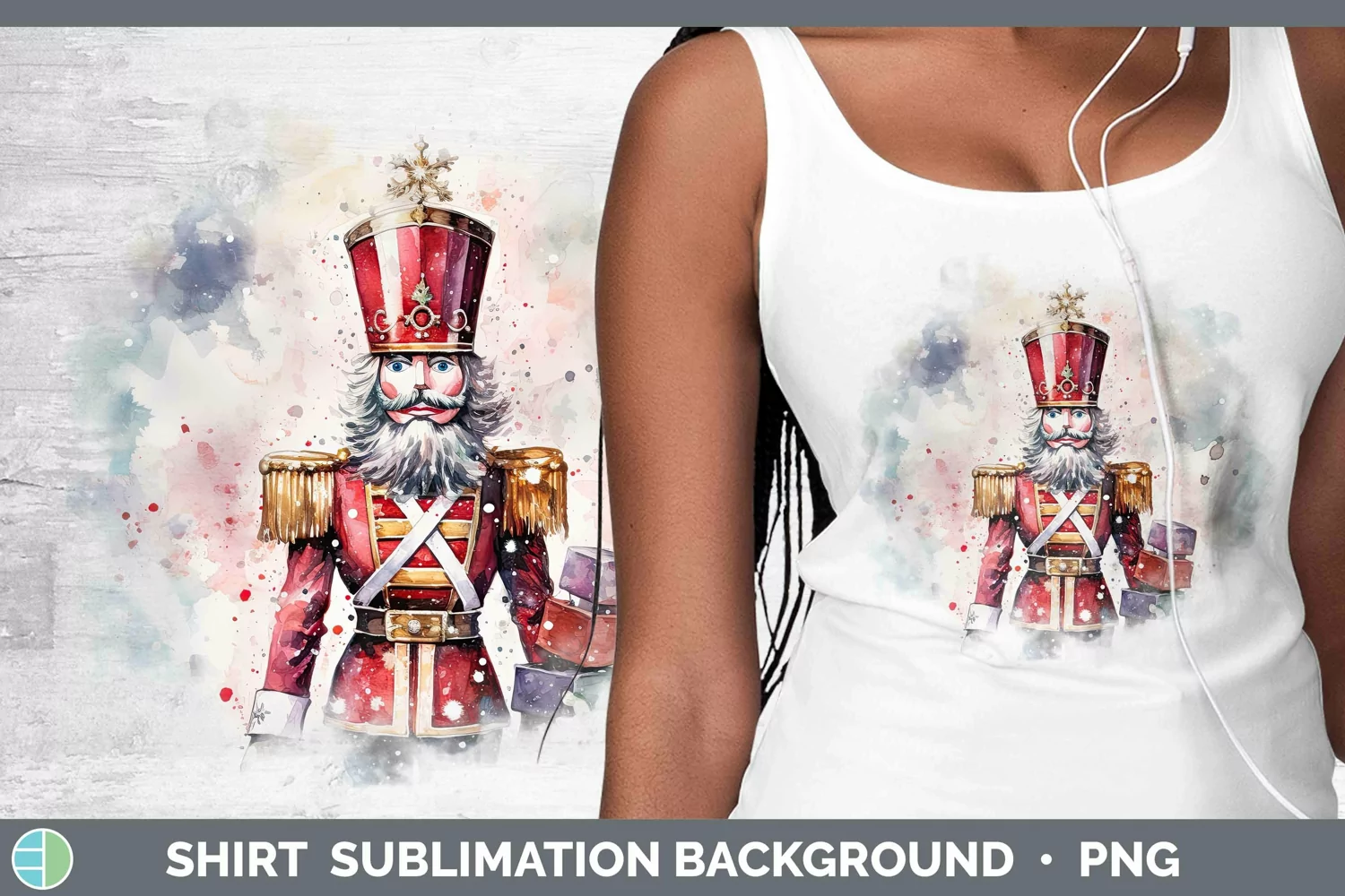 GorgeousWatercolor Christmas Shirt design.