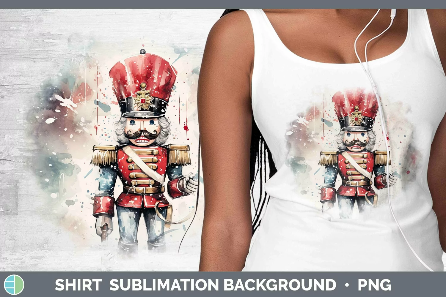 GorgeousWatercolor Christmas Shirt design.