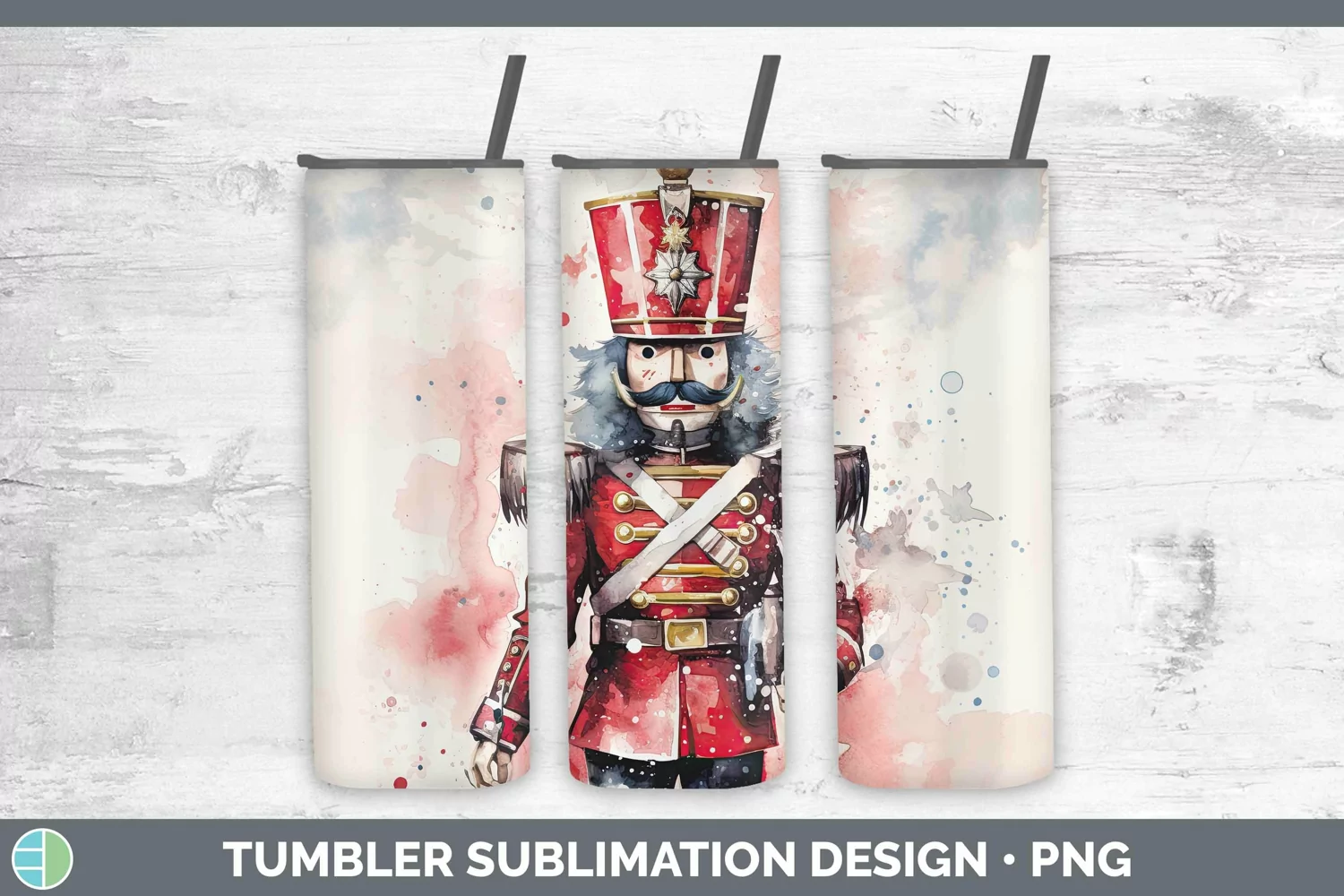 GorgeousWatercolor Christmas Tumbler design.
