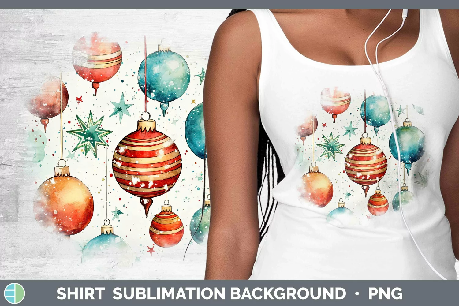 GorgeousWatercolor Christmas Shirt design.