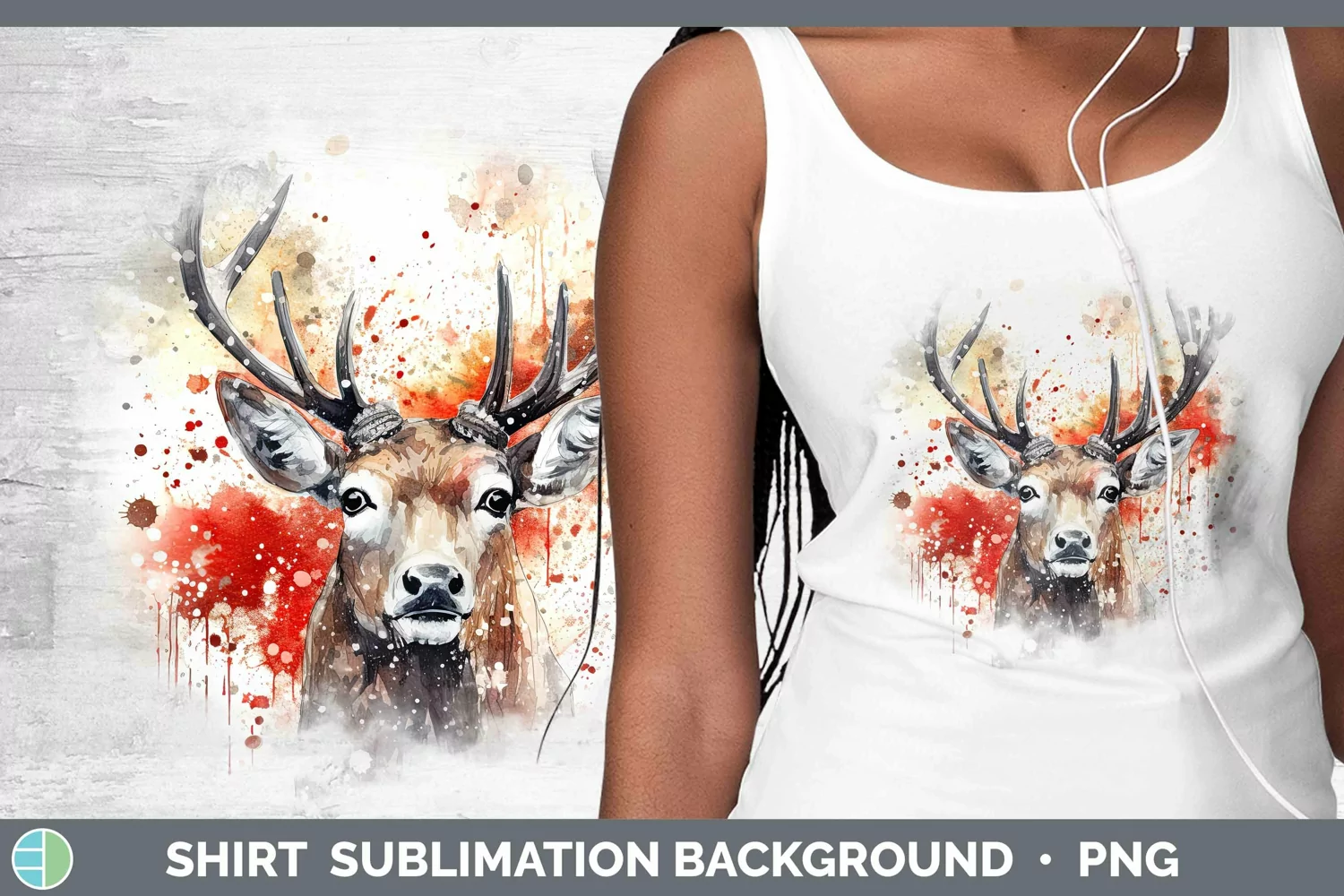 GorgeousWatercolor Christmas Shirt design.