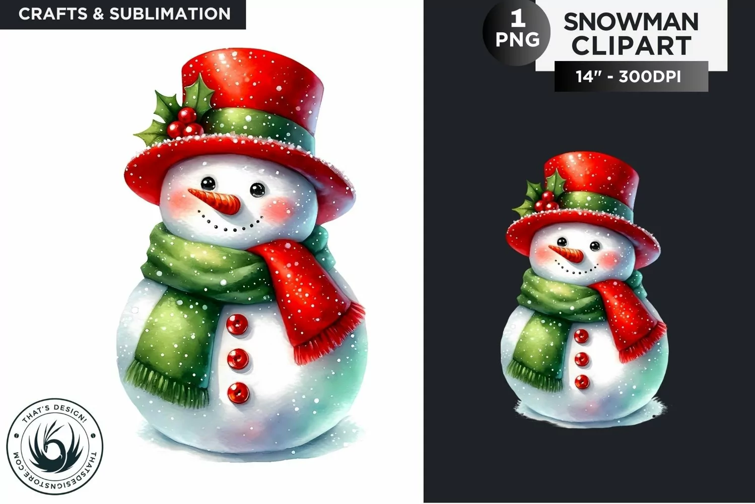 Christmas Snowman PNG Clipart product image 1