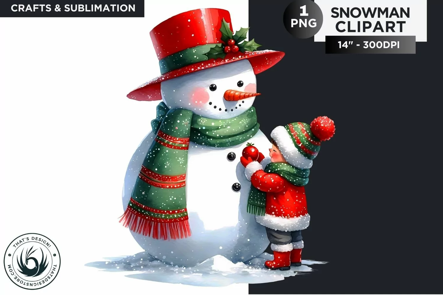 Christmas Snowman PNG Clipart product image 1