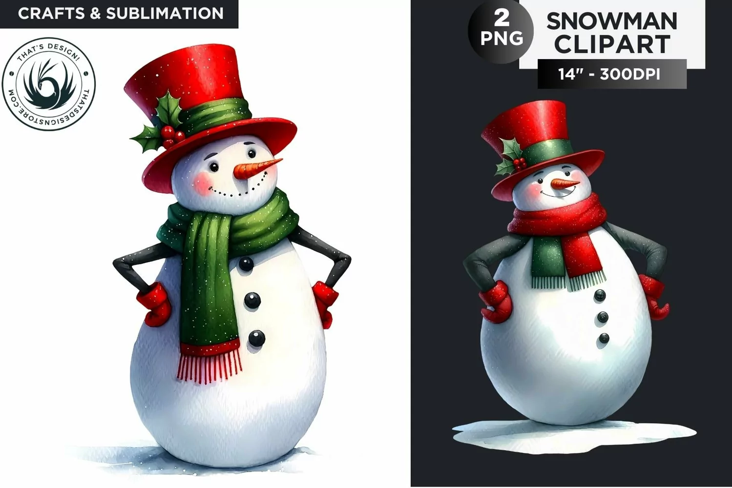 Christmas Snowman PNG Clipart product image 1
