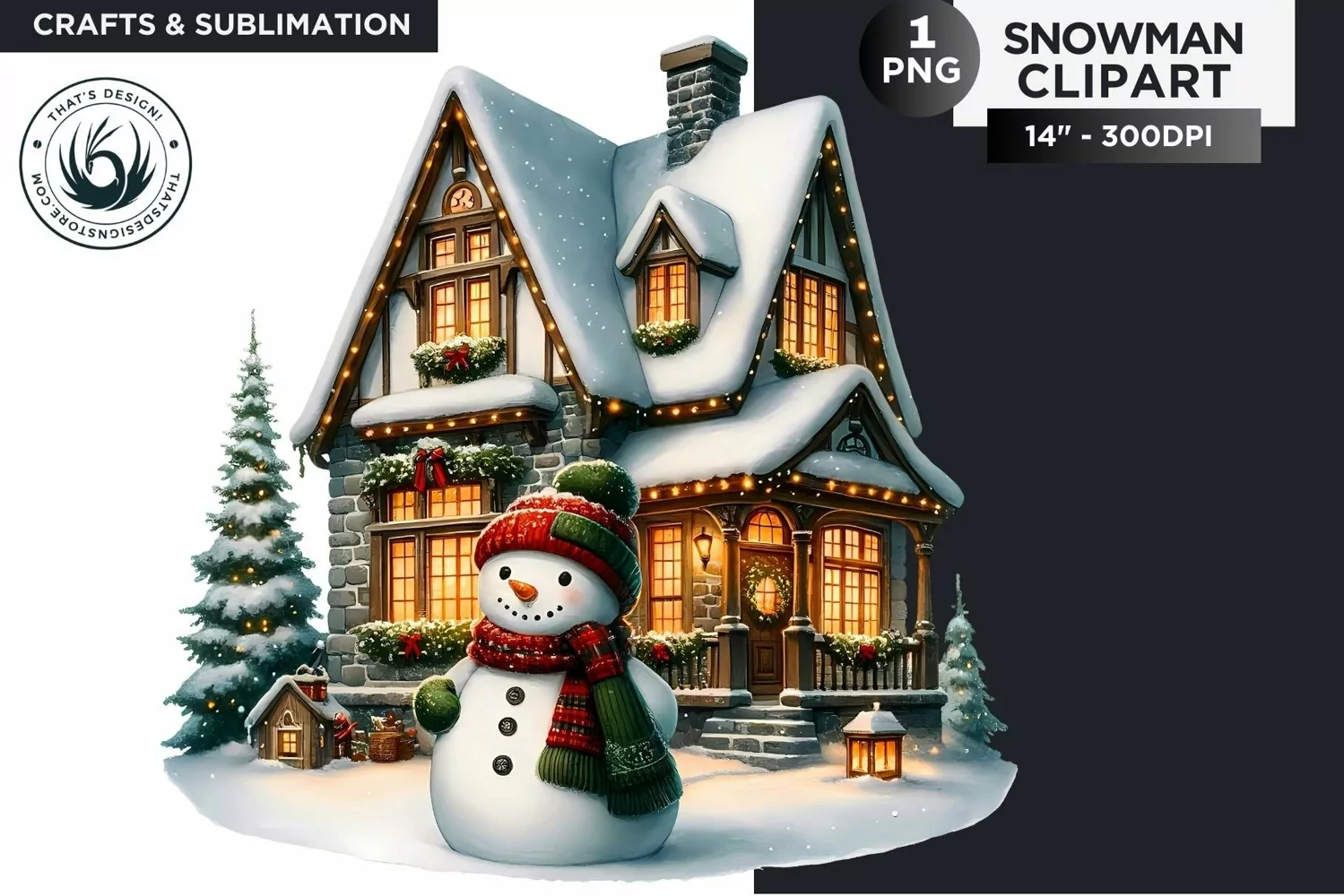 Christmas Snowman PNG Clipart product image 1