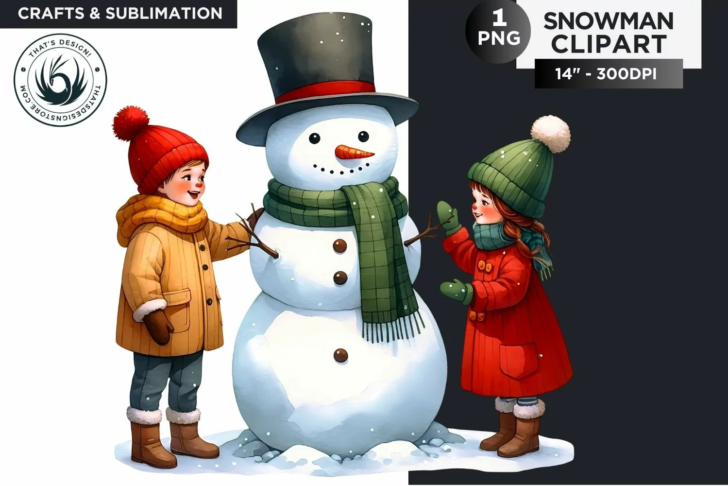 Christmas Snowman PNG Clipart product image 1