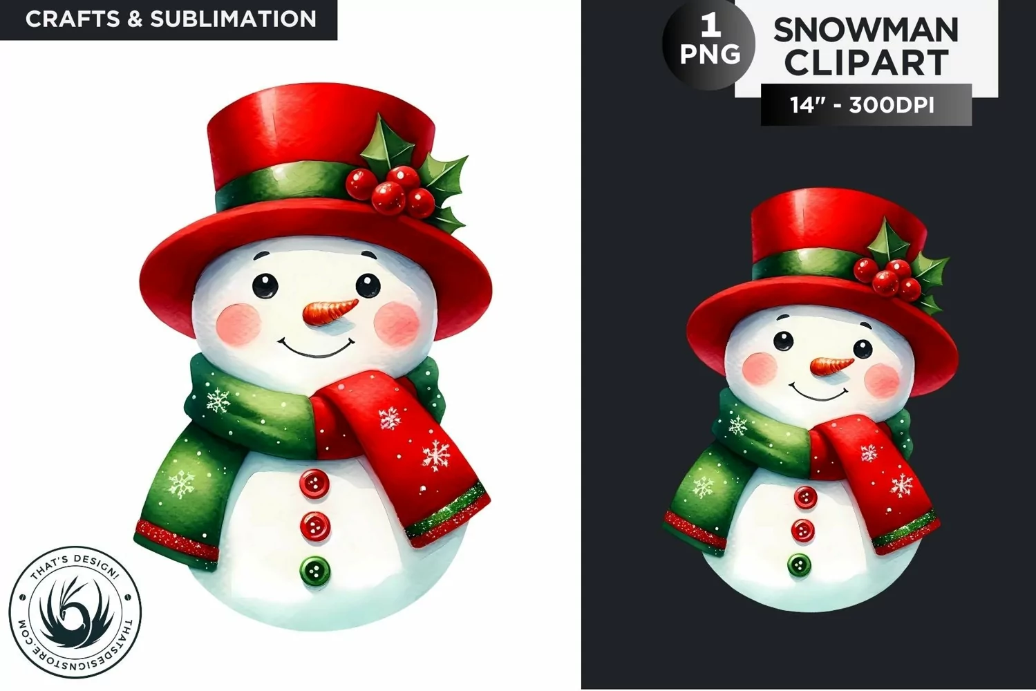 Christmas Snowman PNG Clipart product image 1