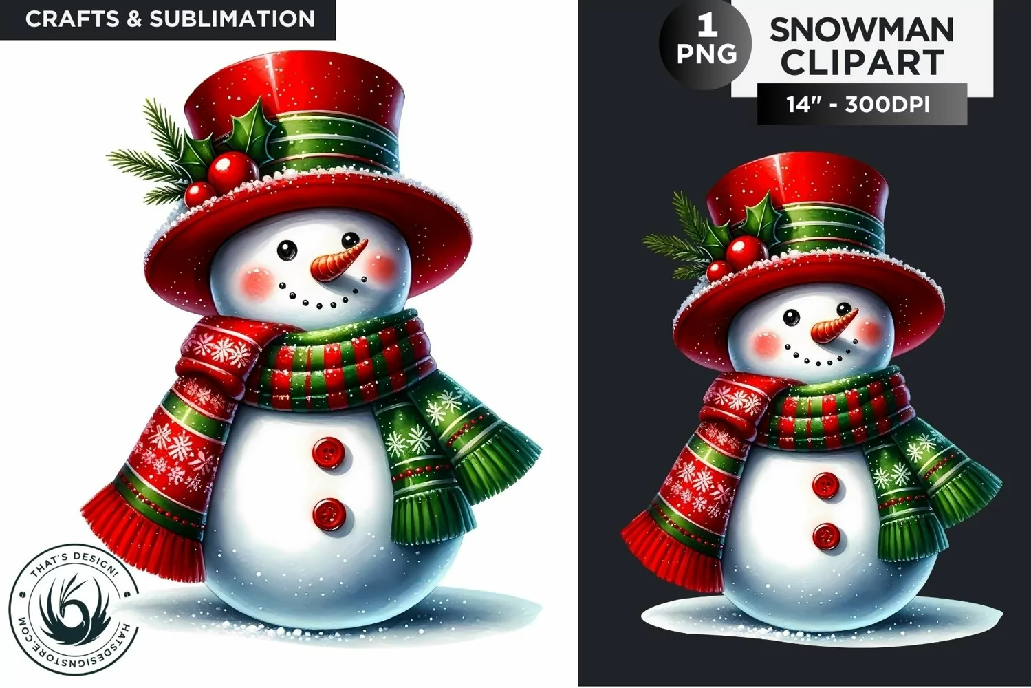 Christmas Snowman PNG Clipart product image 1