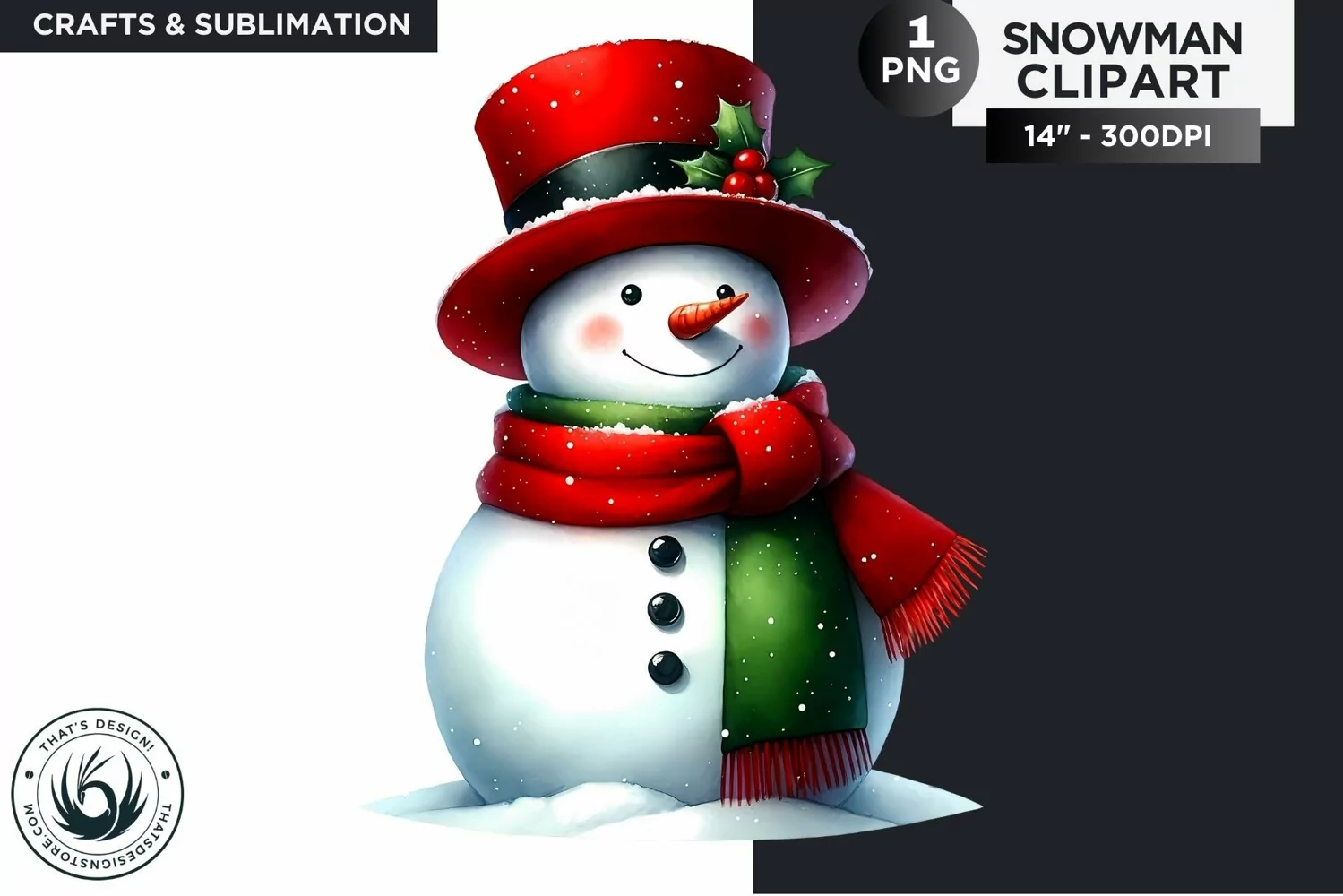 Christmas Snowman PNG Clipart product image 1