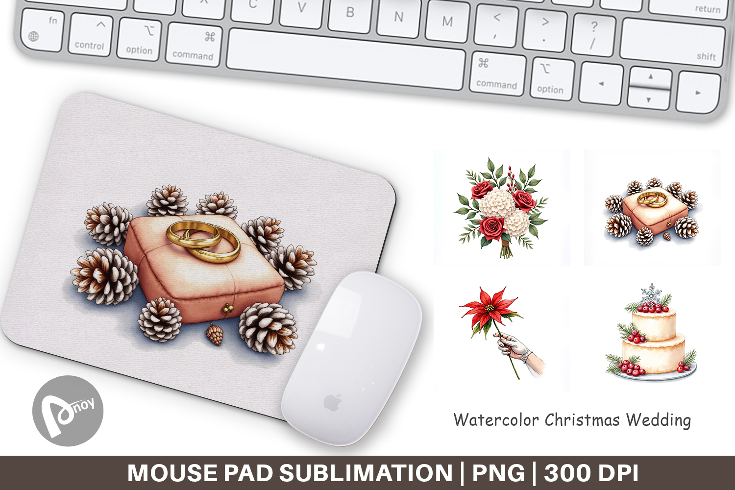 Christmas Wedding Mouse Pad product image 1