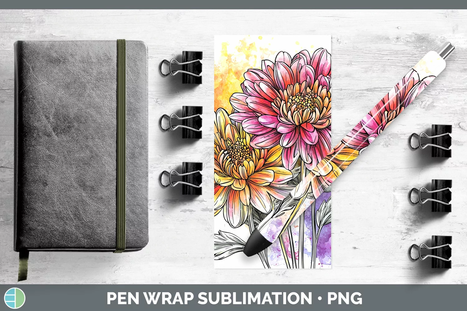 GorgeousWatercolor Pen Wrap design.