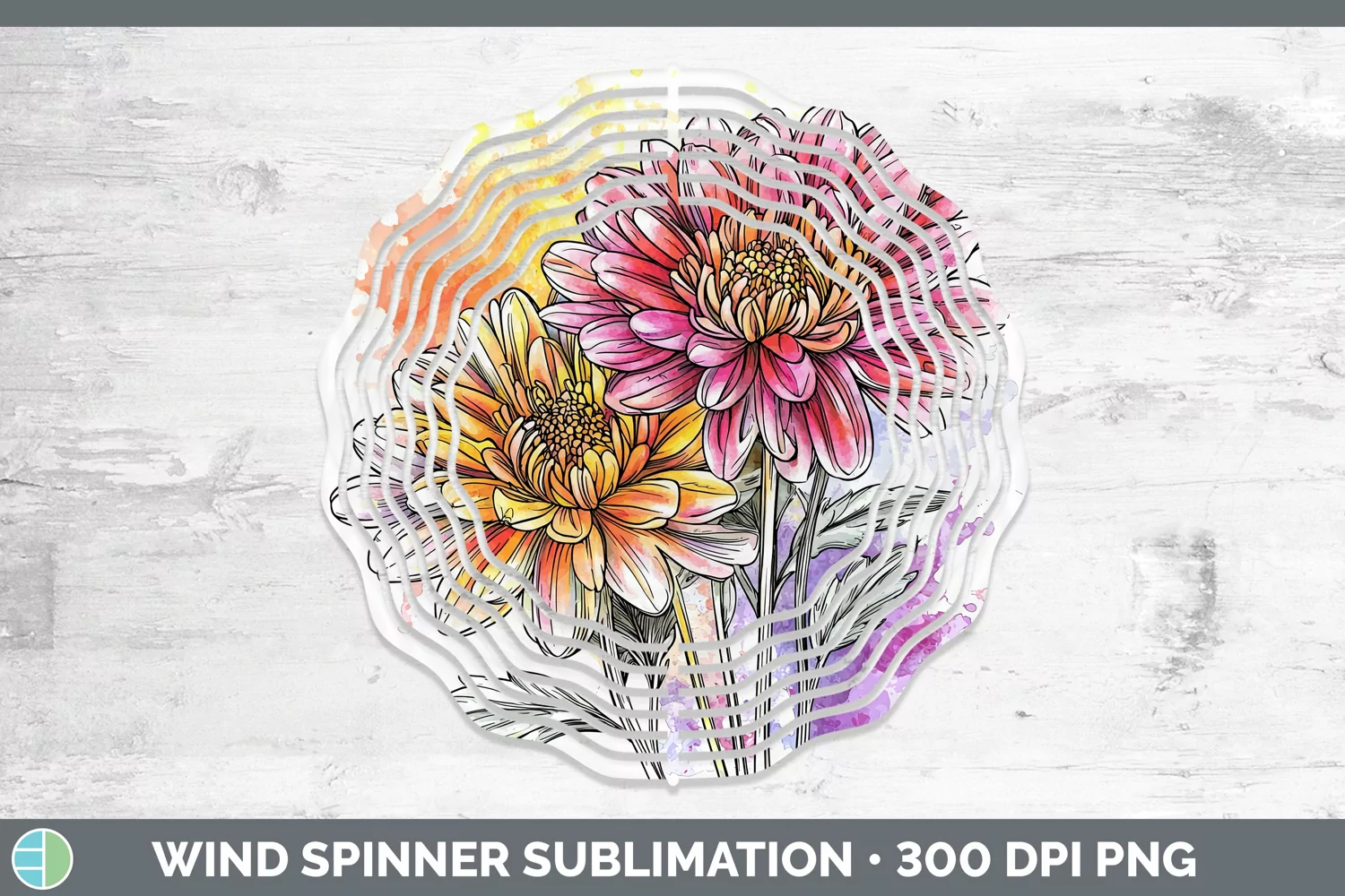 GorgeousWatercolor Wind Spinner design.