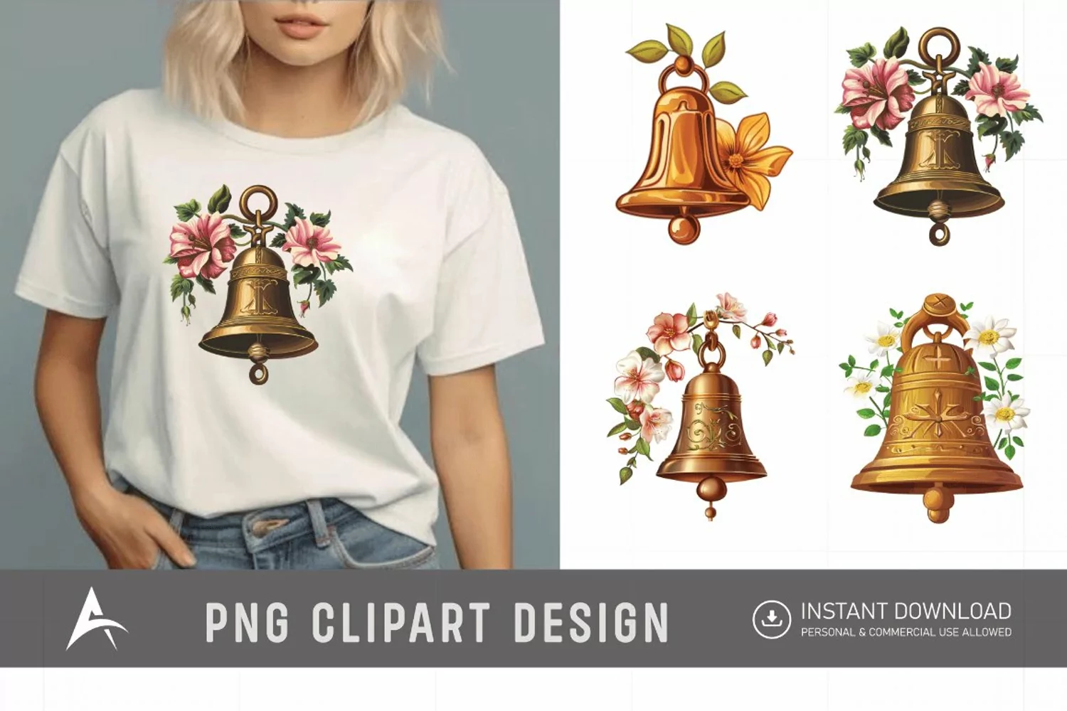 Watercolor Church Bell Clipart product image 1
