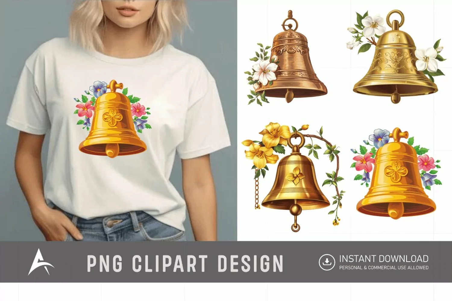 Watercolor Church Bell Clipart product image 1