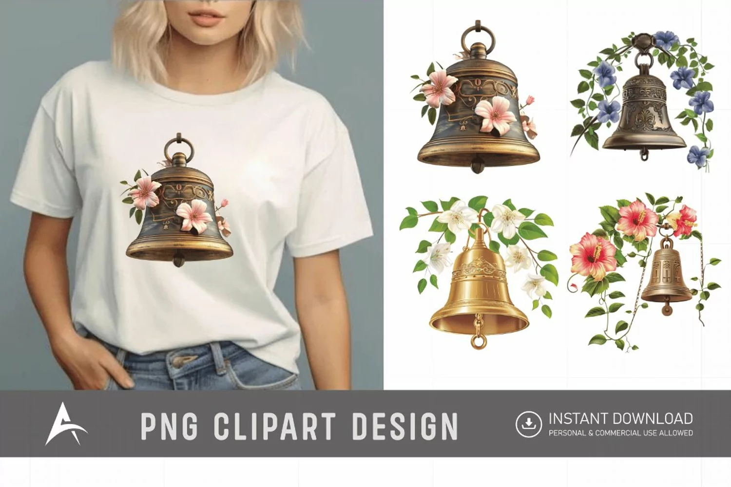 Watercolor Church Bell Clipart product image 1