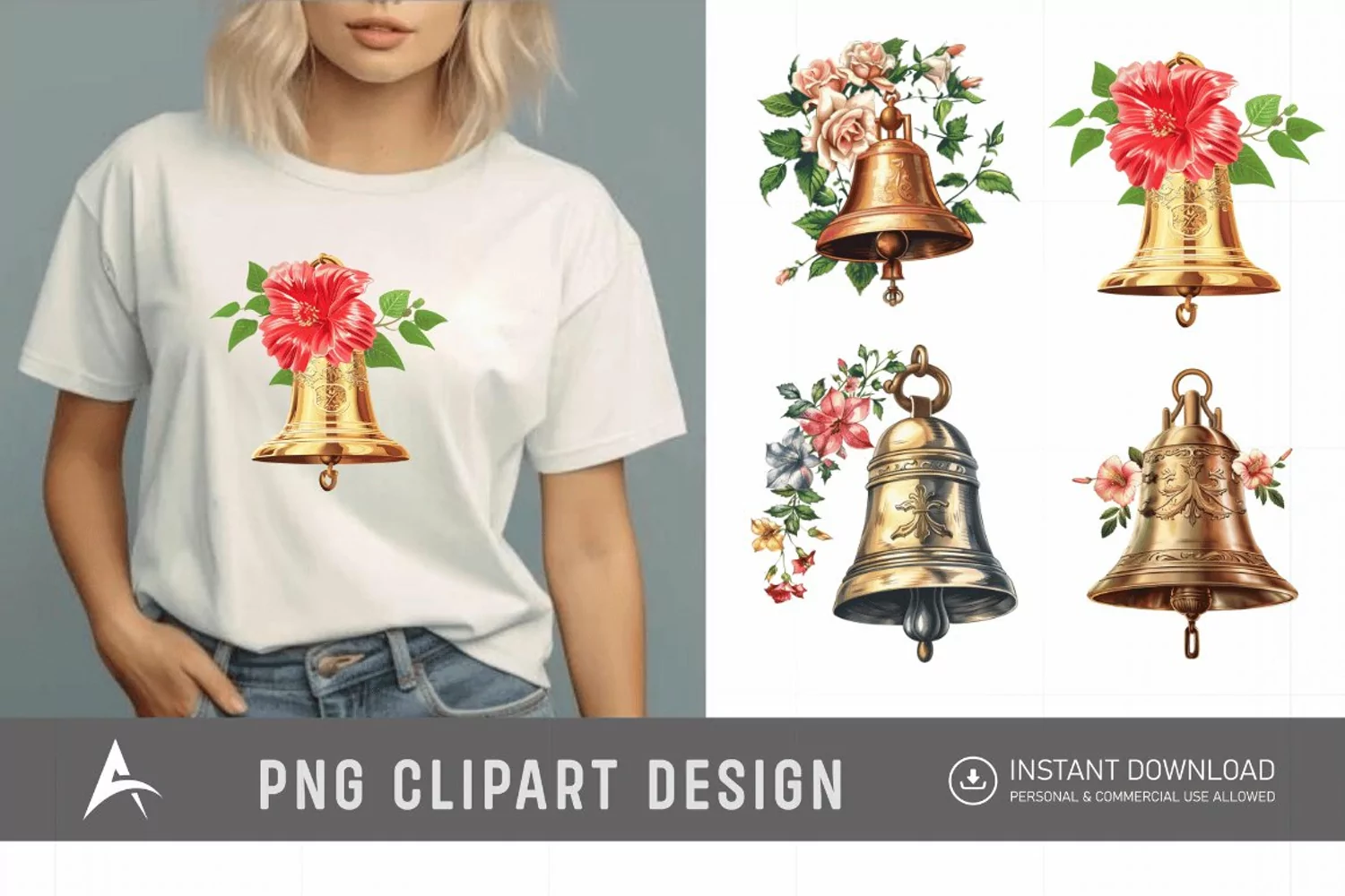 Watercolor Church Bell Clipart product image 1