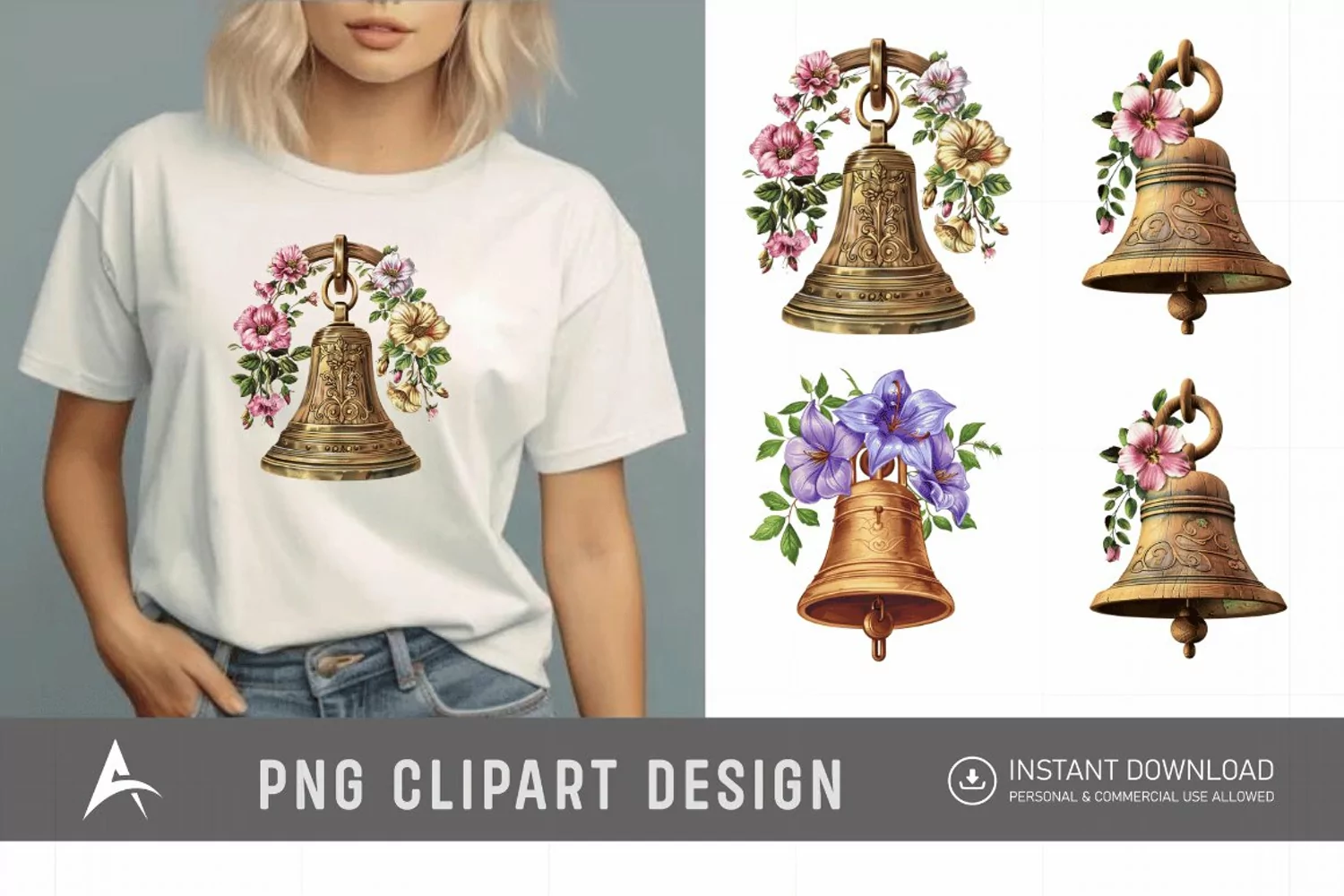 Watercolor Church Bell Clipart product image 1