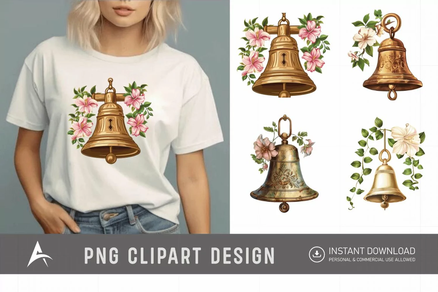 Watercolor Church Bell Clipart product image 1