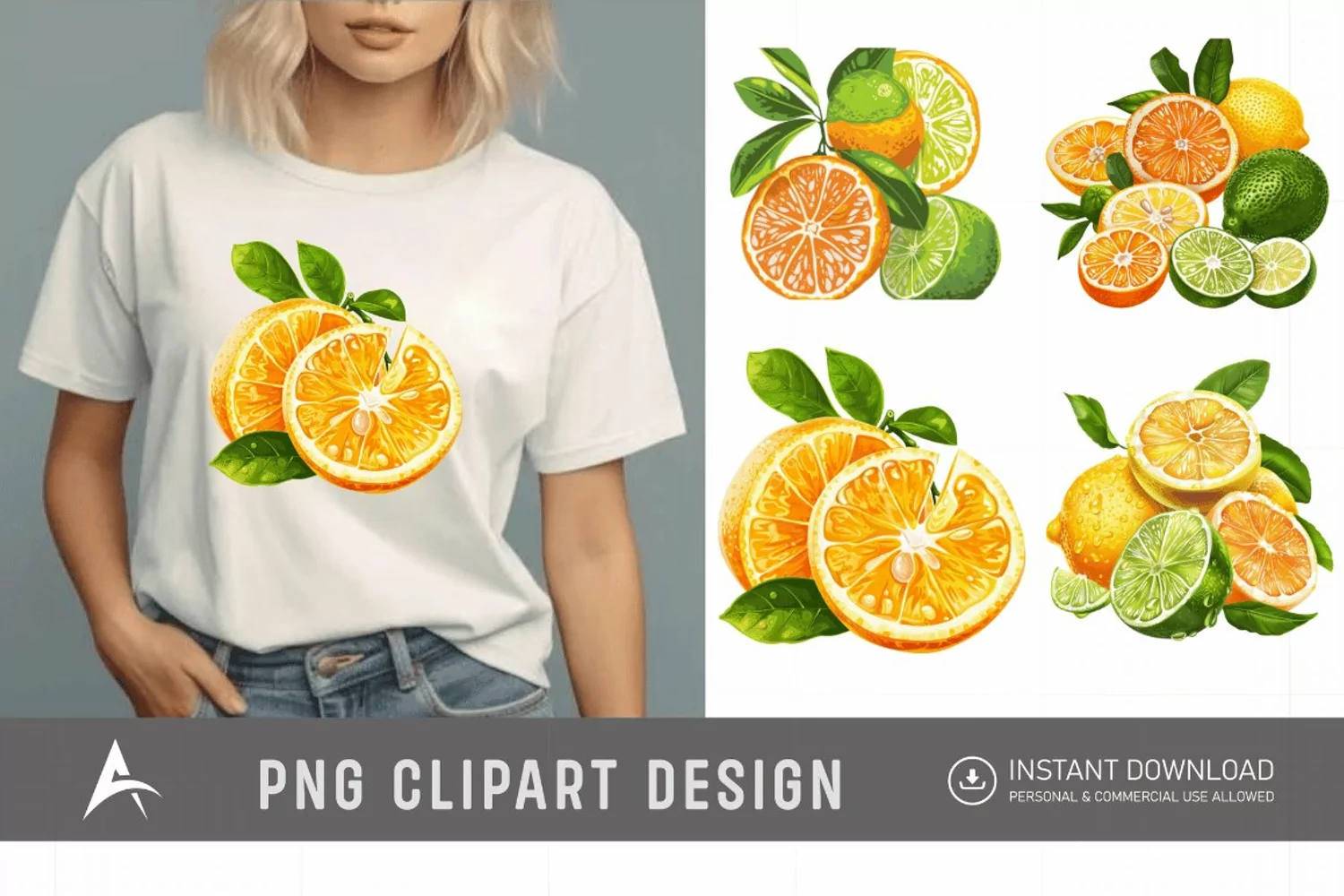 Watercolor Citrus Clipart product image 1