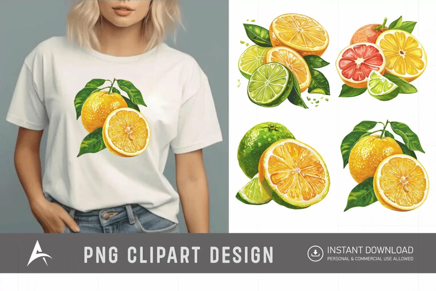Watercolor Citrus Clipart product image 1