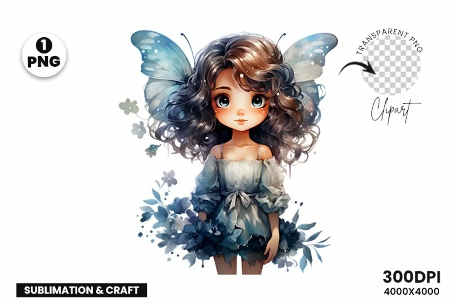  Butterfly Princess Clipart