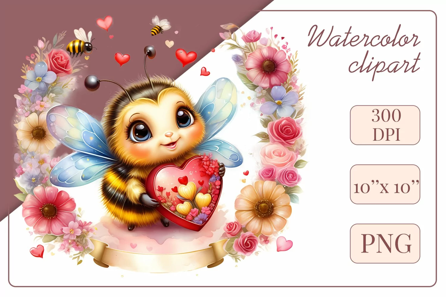 Cute watercolor bee - perfect for your project! This gentle drawing will add playfulness and charm to your design. Use it for creating cards, web design, and much more. #watercolorclipart #bee #drawing
