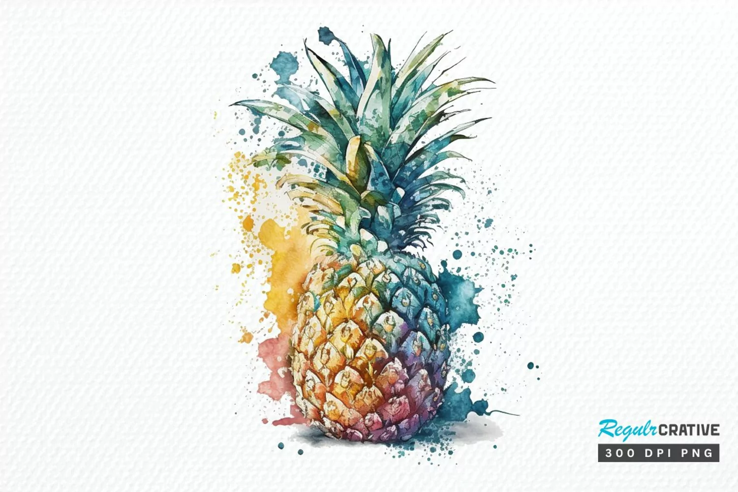 Watercolor Pineapple PNG Clipart product image 1