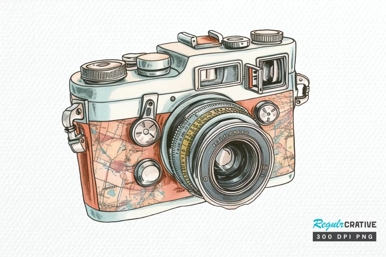 Retro Travel Camera PNG Clipart product image 1