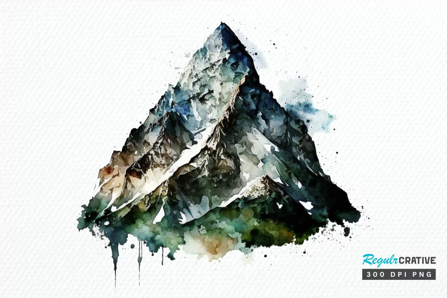 Watercolor Mountain PNG Clipart product image 1